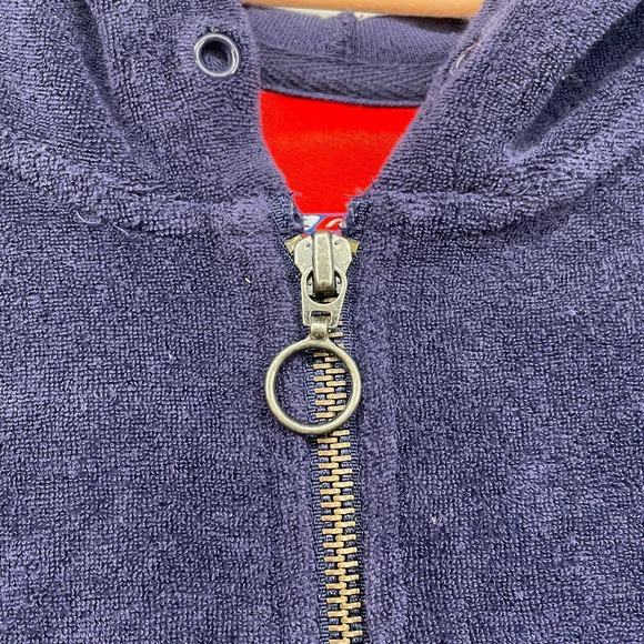 Vintage Reebok Hoodie Womens Large Blue Detroit Pistons Crop Velour 90s Retro - Picture 6 of 13